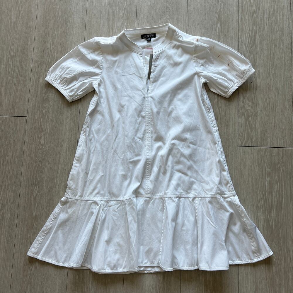 J Crew Delilah Dress Petite XXS White FLAWS